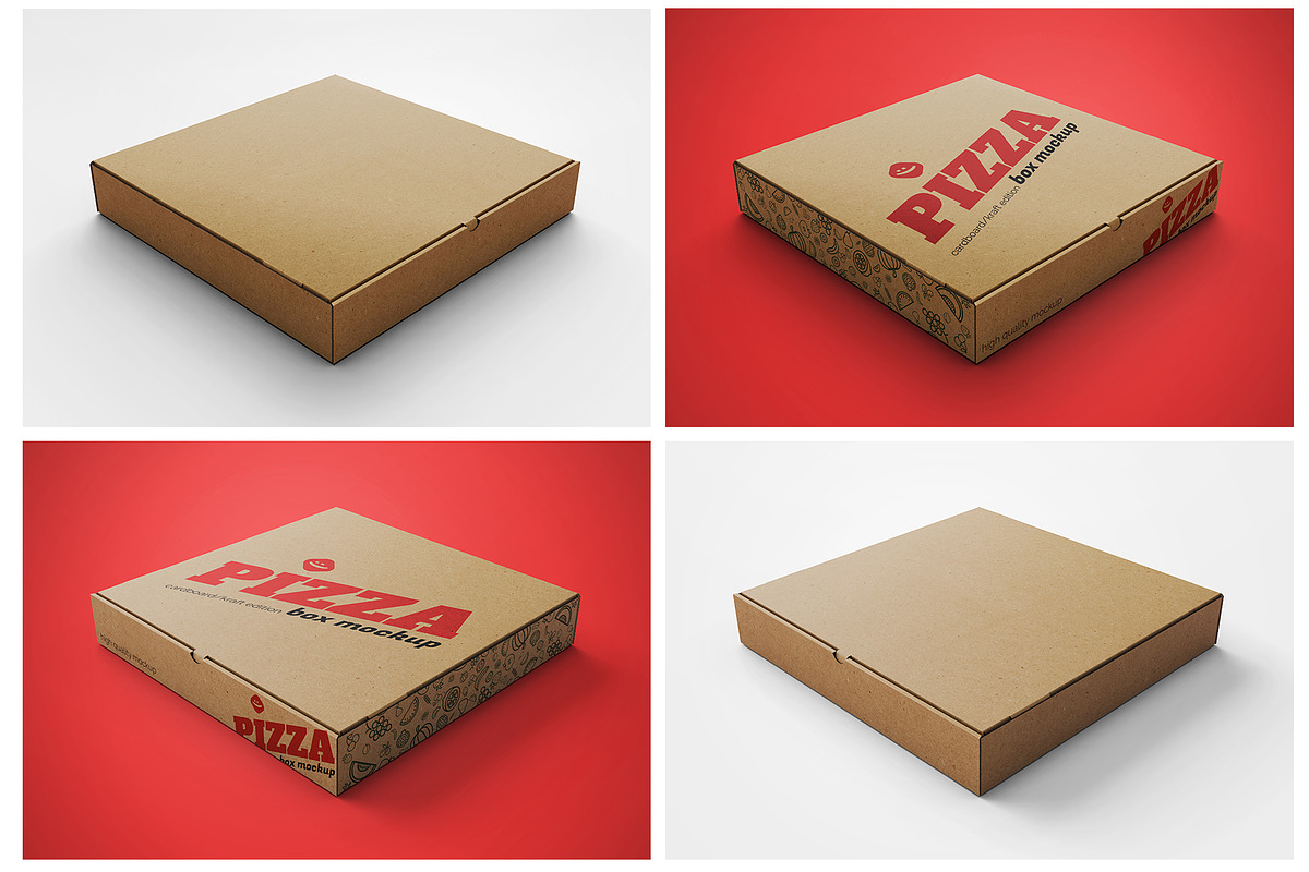 Cardboard Pizza Box Mockup Pack, a Mockup by Remnand Studio (Photo 11 of 12)