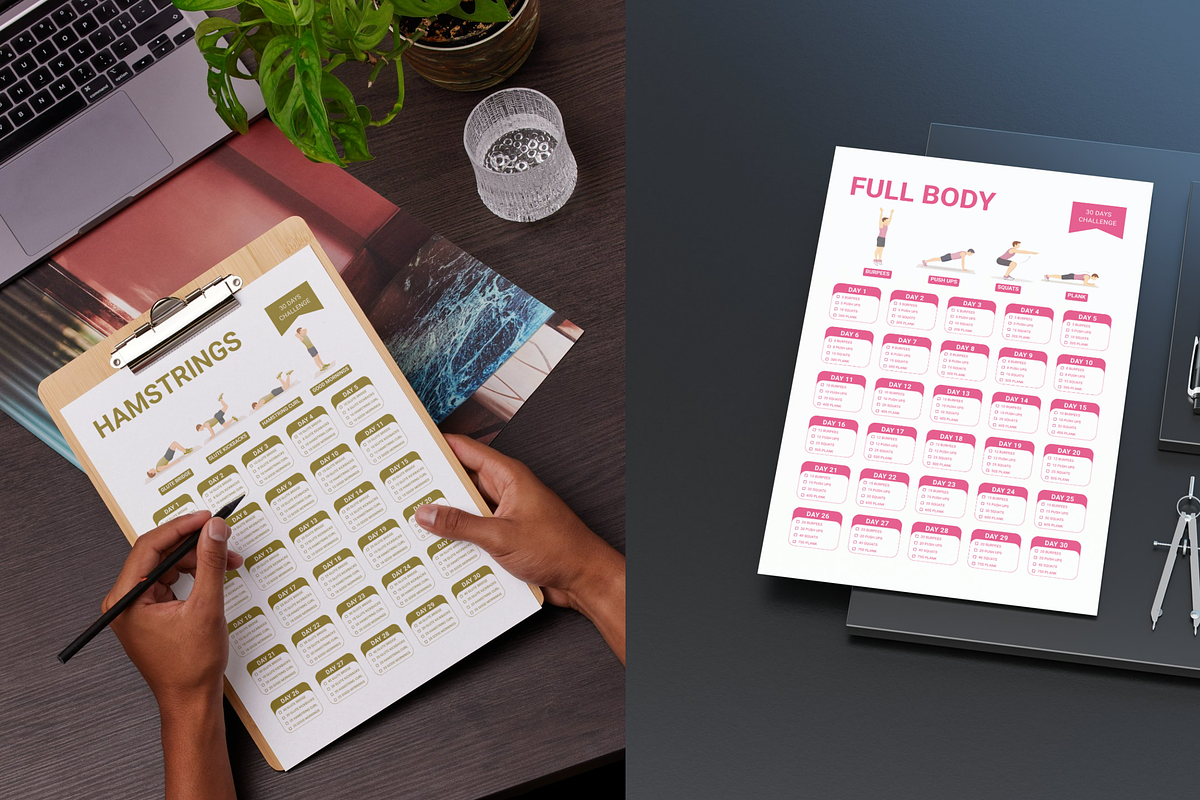 Canva 30 Day Workout Challenge PDF, a Stationery Template by Snapybiz (Photo 7 of 10)