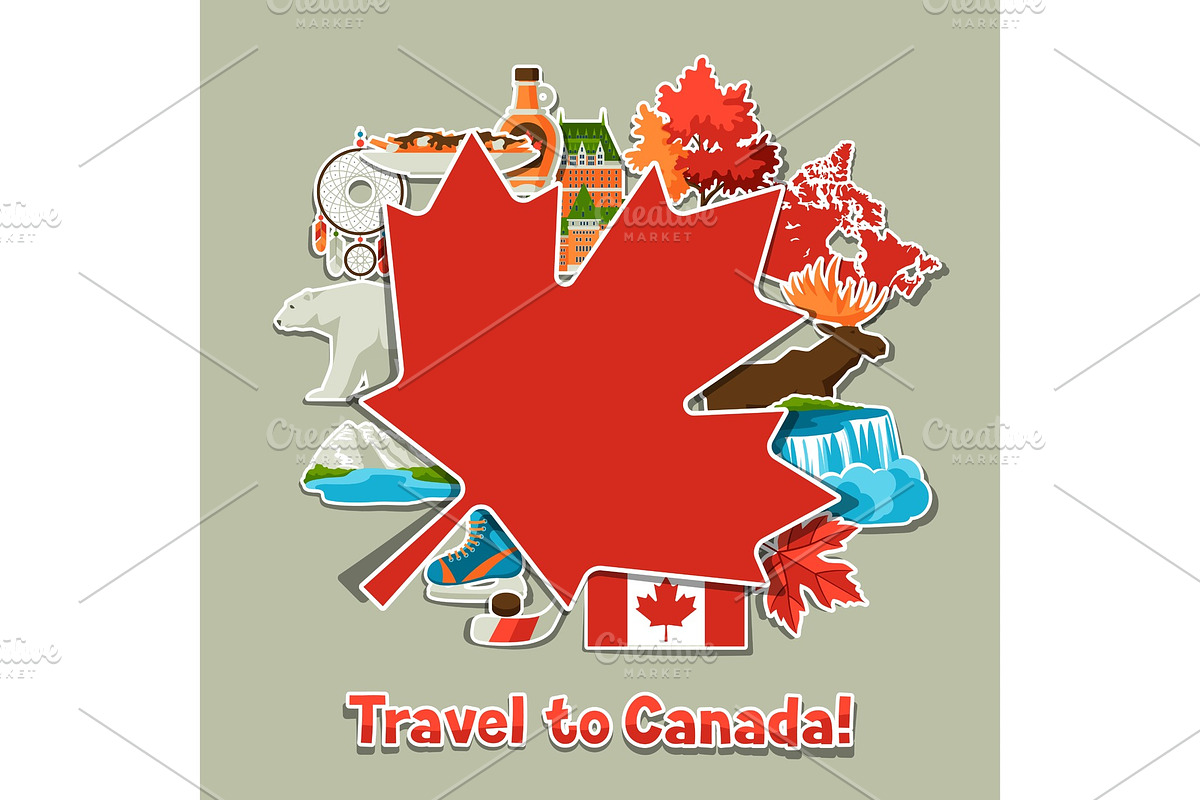 Canada sticker background design., an Illustration by incomible