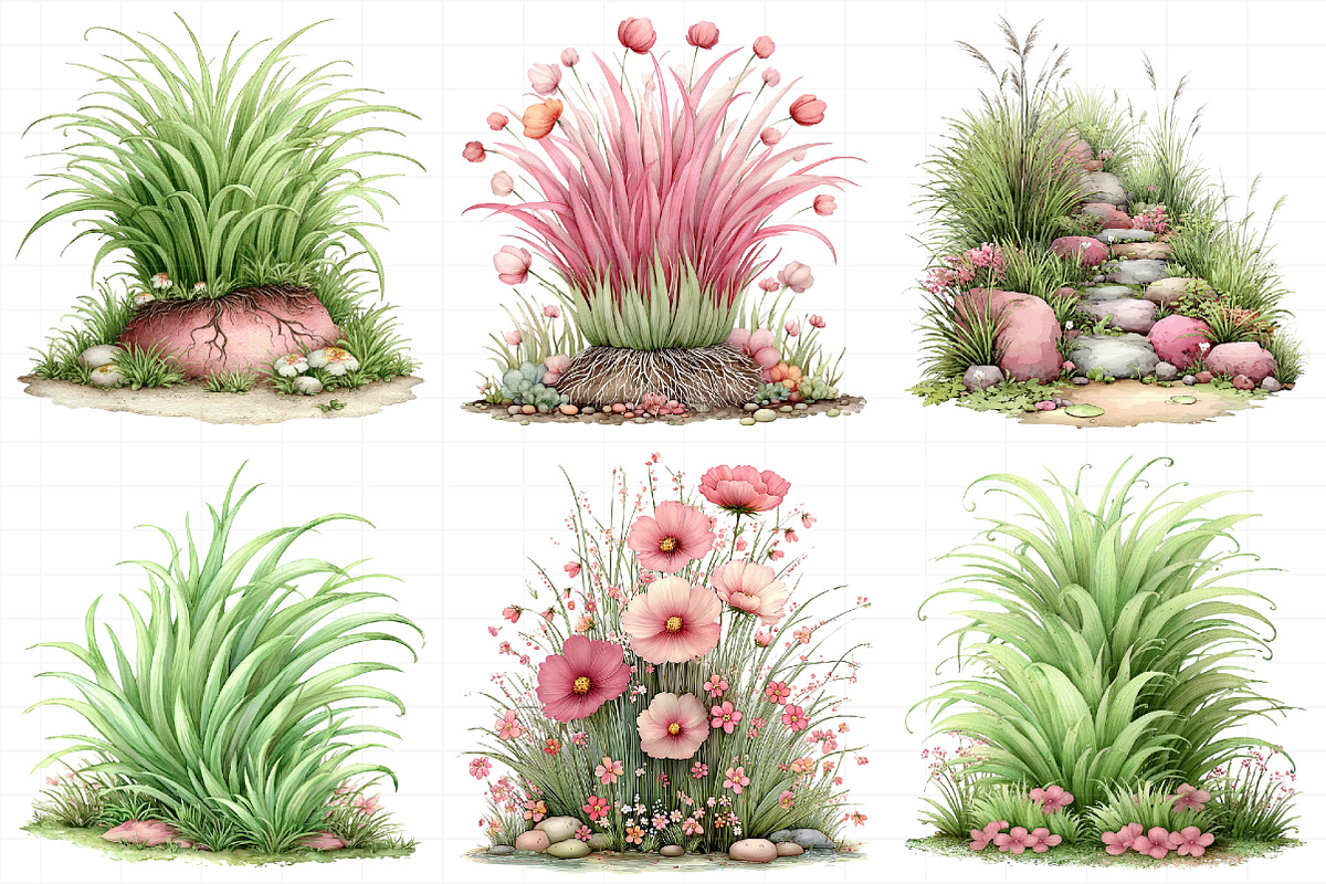 Watercolor Spring Green Grass Clipar, an Illustration by Daily.Designs (Photo 7 of 8)