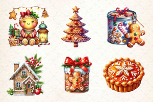 Christmas Gingerbread Clipart Bundle