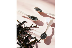 Dark seaweed gel in spoons with, a Health & Medical Photo by Rodica Ciorba