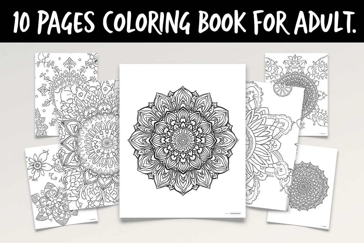 Mandala Art Line Drawing Pack Set, an Illustration by yasushie (Photo 1 of 11)
