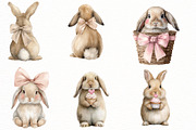 Bunny Clipart, Cute Easter Clipart, an Illustration by Designworld (Thumbnail 7 of 7)