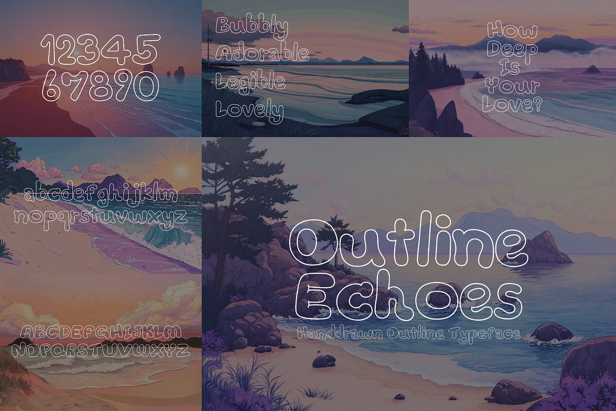 Outline Font Bundle - 34 Fonts!, a Sans Serif Font by HipFonts (Photo 11 of 17)
