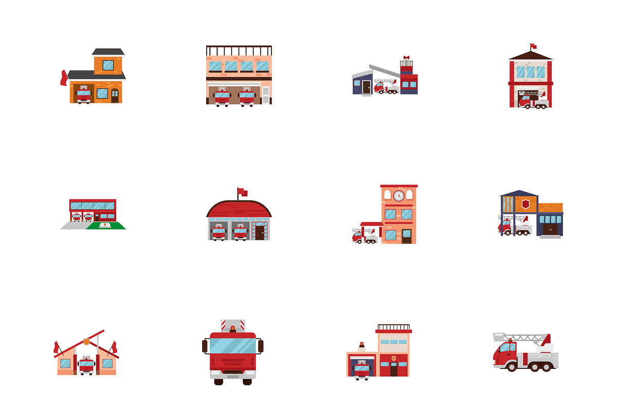 Fire Station & Rescue Vehicle Set