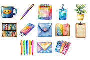 Watercolor Office Time Clipart, an Illustration by Daily.Designs (Thumbnail 3 of 3)