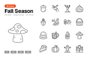 Fall Season Icon Set, an Outline Icon by Eklip Studio (Thumbnail 1 of 3)