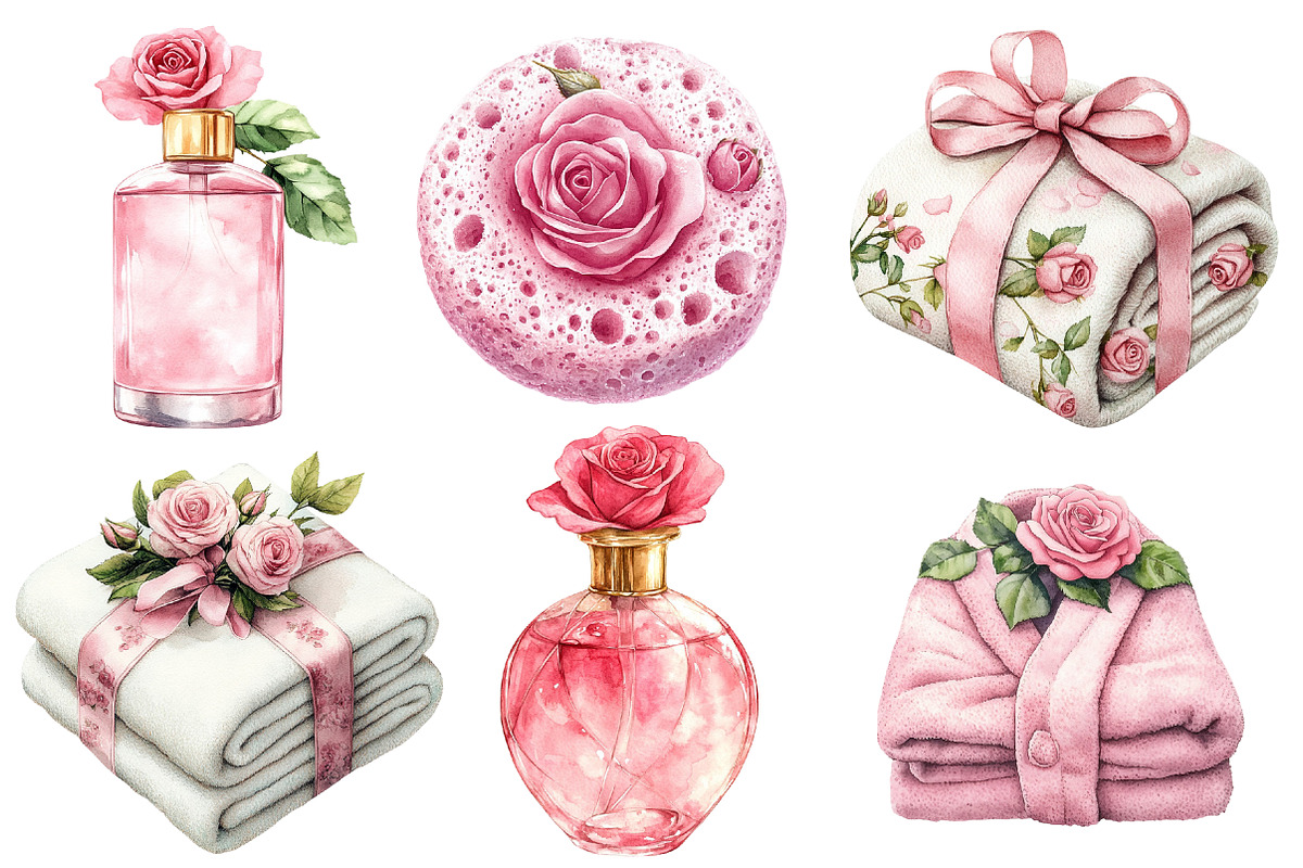 Pink Roses Pamper Time Clipart, an Illustration by Designworld (Photo 3 of 6)