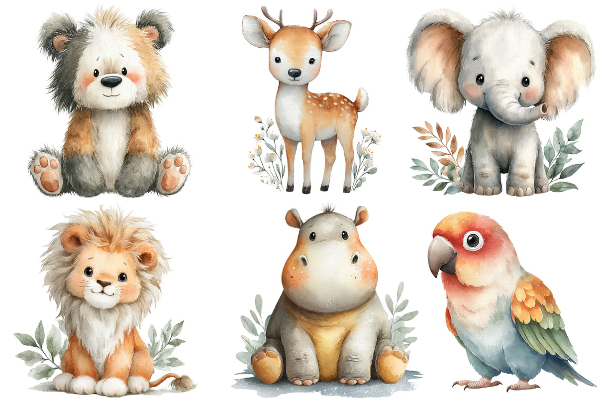 Safari Animals Clipart, an Illustration by DreamCafeArt (Photo 3 of 6)