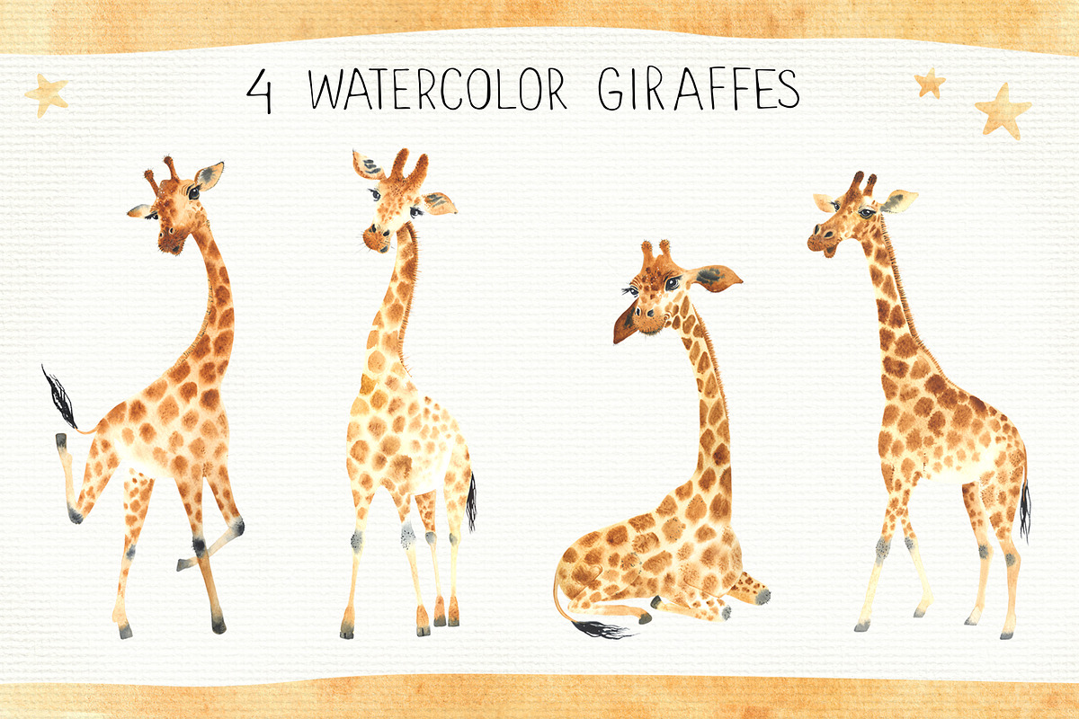 Watercolor giraffes 2, an Illustration by Olga Bonitas (Photo 2 of 7)