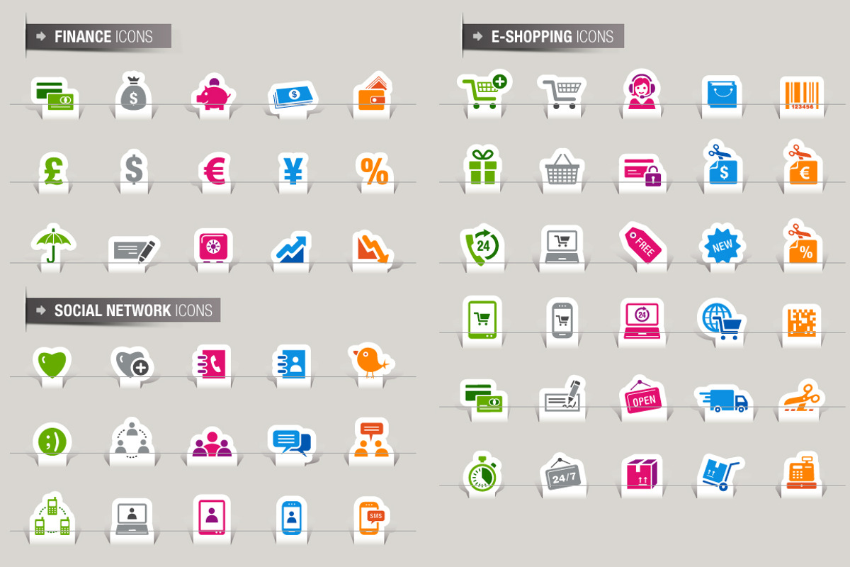 105 Papercut Icons preview 3