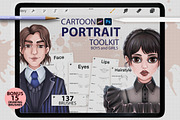 PROCREATE CARTOON PORTRAIT TOOLKIT, a Brush Add-On by AlexandraArt (Thumbnail 1 of 9)