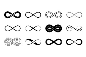 Infinity symbols black elements, a Graphic by Valerie Bodnar