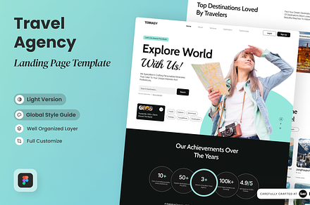 Terrasy - Travel Agency Landing Page, a Landing Page Template by SLAB! Design