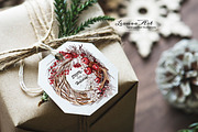 Merry Christmas Wreaths Clipart Set, a Seasonal Illustration by Leonaa art (Thumbnail 8 of 21)