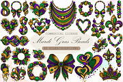 Watercolor Mardi Gras Beads Clipart, an Illustration by Sublimation Artist (Thumbnail 1 of 6)