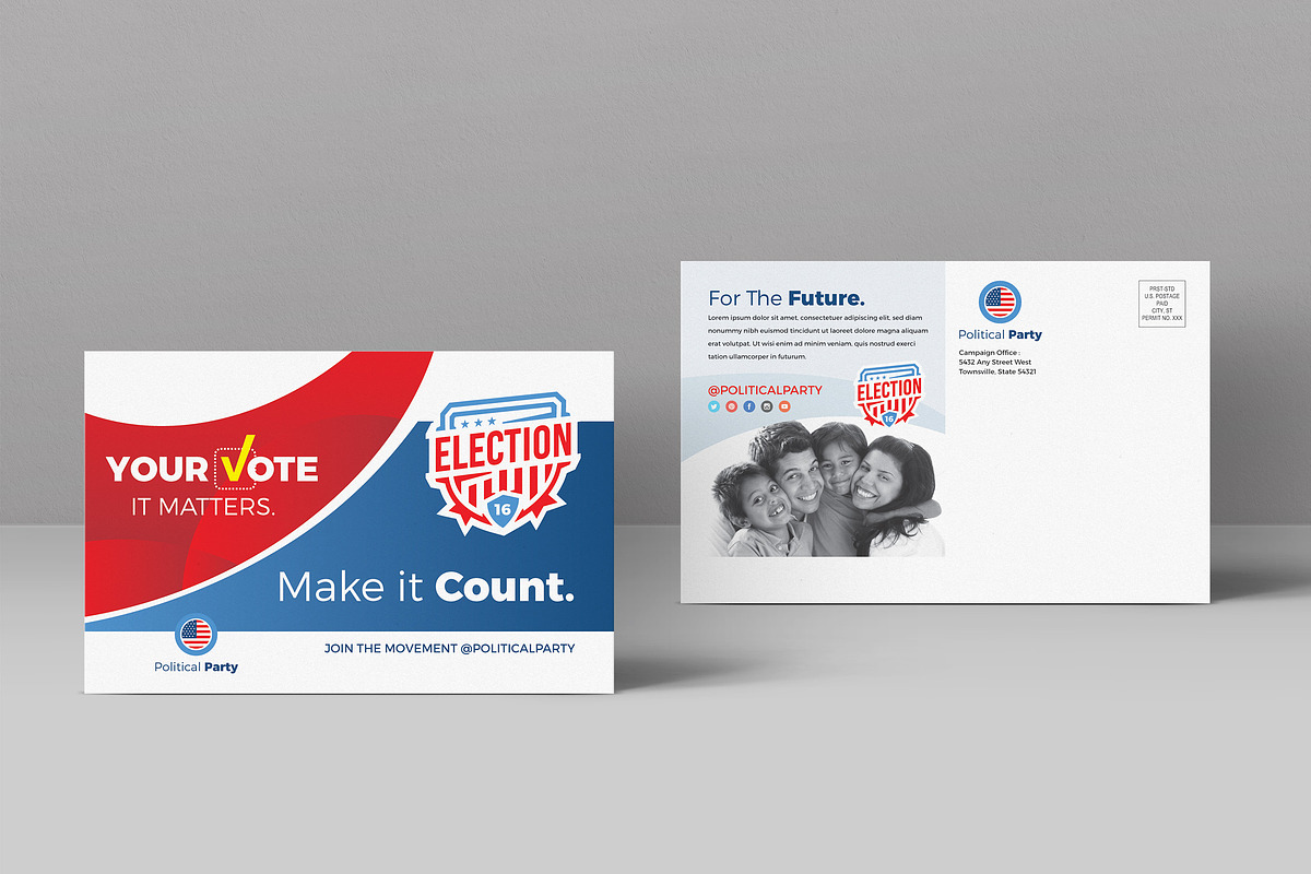 Vote Election Postcard Template, a Card Template by StockLayouts (Photo 1 of 2)