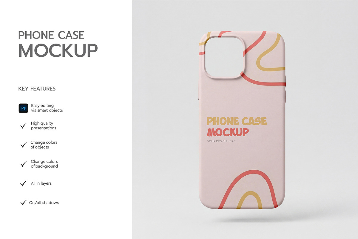 Phone Case Mockup Template, an iPhone Mockup by graphypix (Photo 2 of 4)