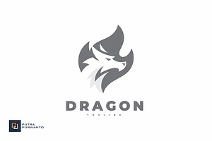 Dragon Head Flame Logo Design