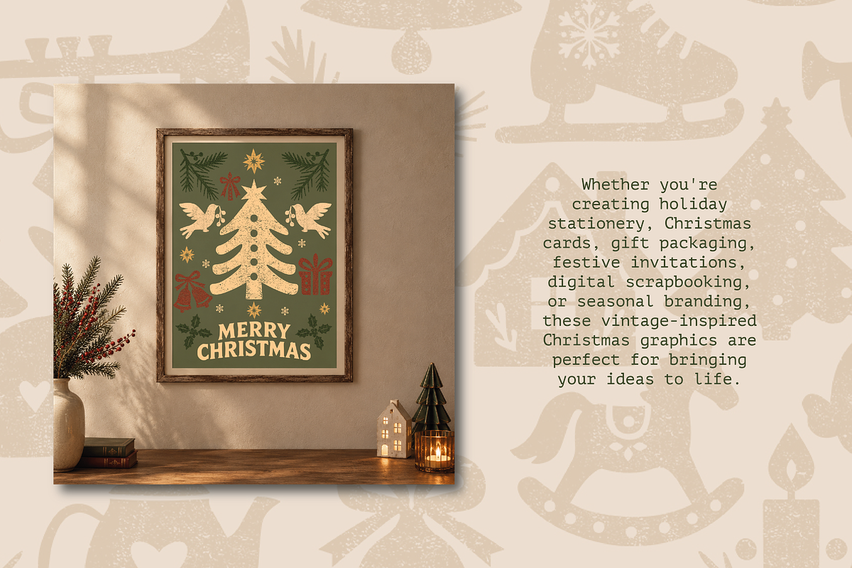 Retro Christmas Clipart: 50 Graphics, an Object Illustration by BAGIRA | Studio (Photo 2 of 5)