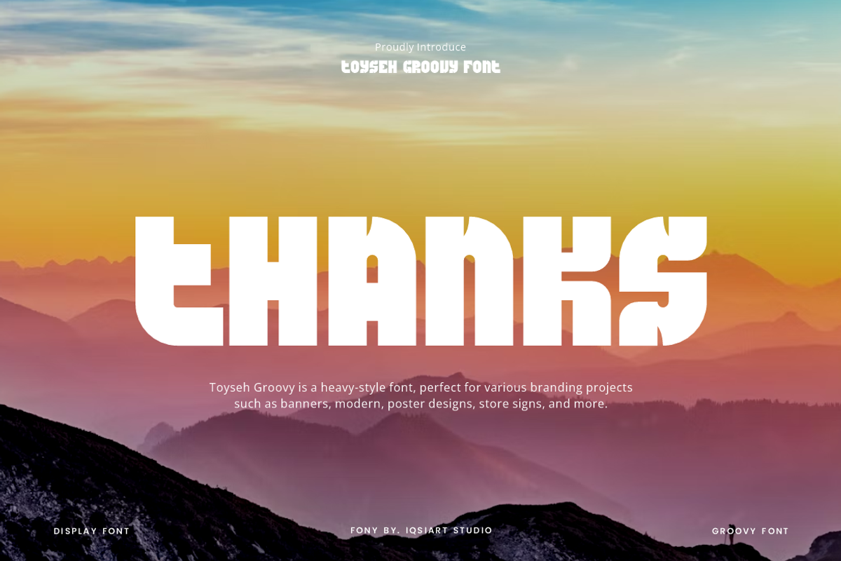 Toyseh Groovy - Heavy Font, a Sans Serif Font by Iqsiart Studio (Photo 7 of 7)