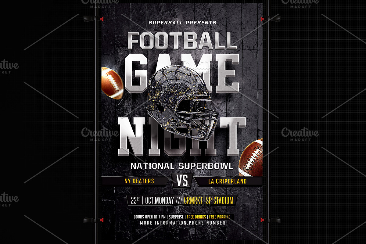 American Football Game Flyer, a Flyer Template by Basez Flyers (Photo 3 of 4)