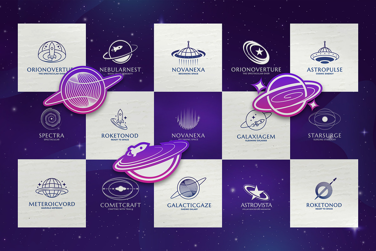 Space Logo Templates Collection, a Branding & Logo Template by Rukuru Studio (Photo 3 of 5)