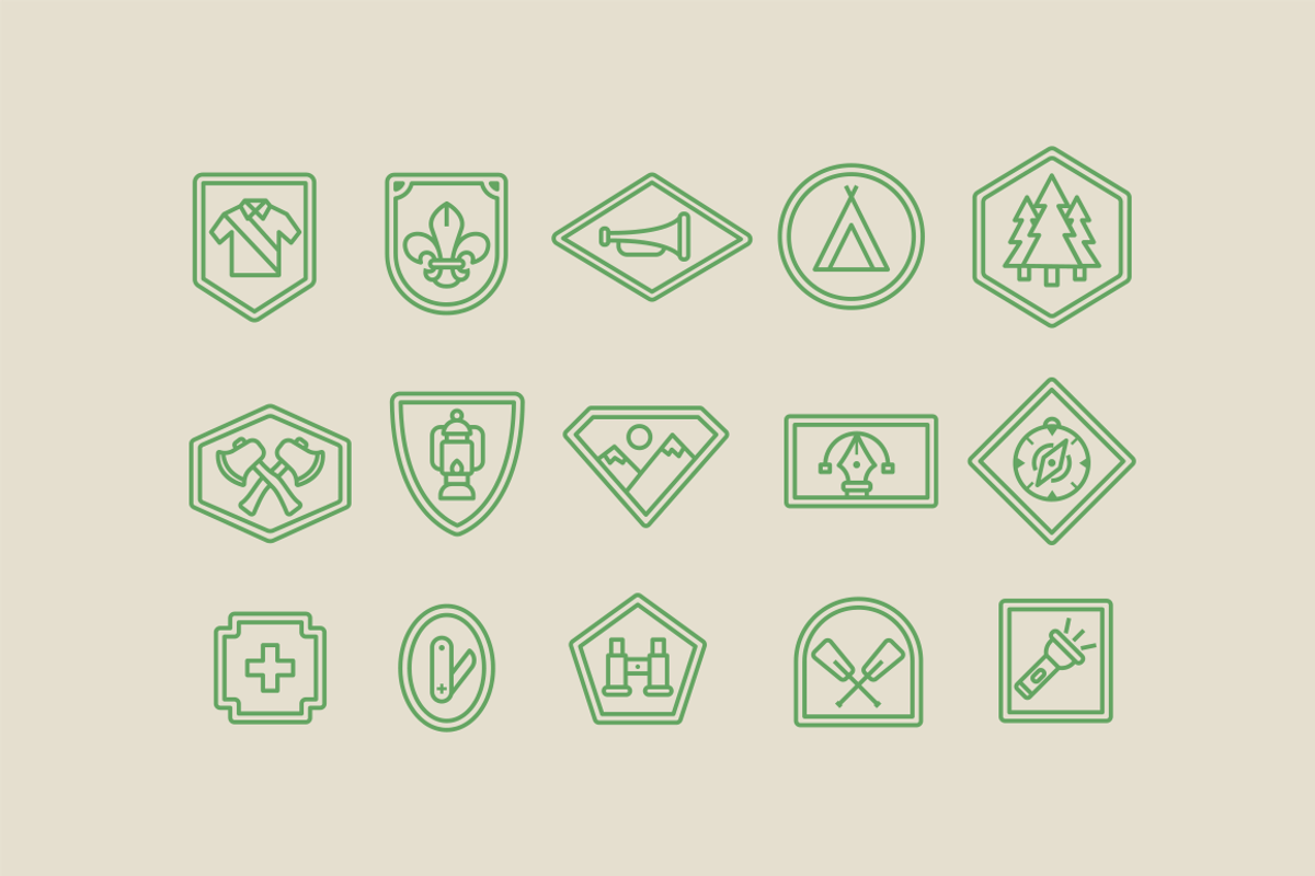 15 Scout Badge Icons, an Icon by Creative VIP