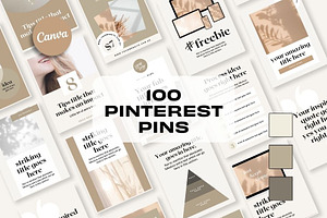 100 Pins - Neutral Aesthetic, a Social Media Template by Freedom Business Shop