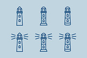 Set of lighthouse line icons, an Outline Icon by Type Twice (Thumbnail 2 of 2)