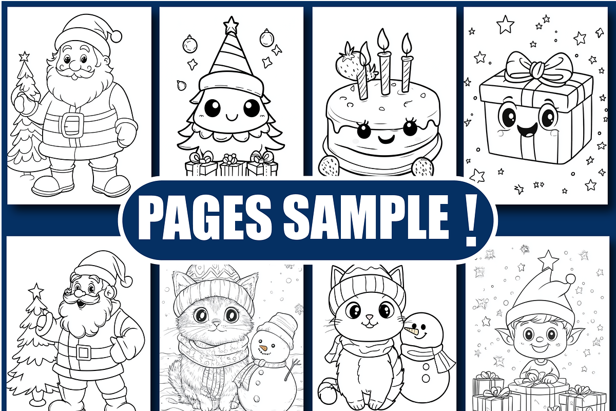 Kawaii Christmas Coloring Book, an Animal Illustration by Design Home (Photo 3 of 3)
