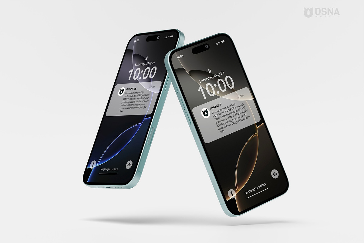 IPhone 16 Green Basic Mockup V2, an iPhone Mockup by DSNA Mockup (Photo 3 of 5)