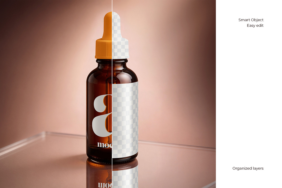 Amber Dropper Bottle Mockup Set, a Packaging Mockup by Country4k (Photo 2 of 4)