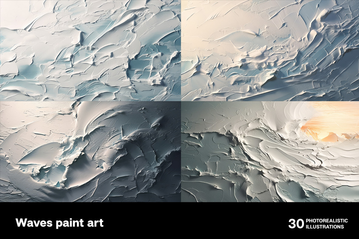Waves paint art. 30 images, a Decorative Illustration by Handmadefont (Photo 2 of 10)