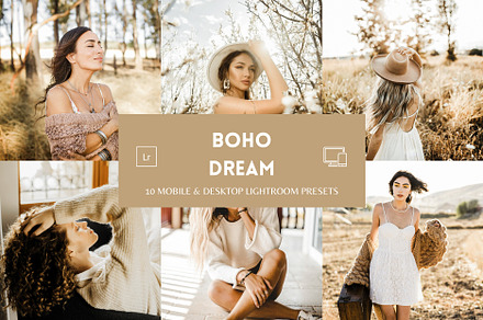 10 Boho Dream Lightroom Presets, a Preset Add-On by MEPRESETS