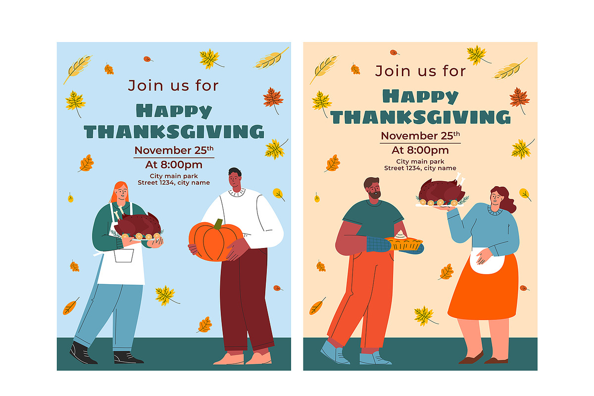 Thanksgiving day vector set, an Illustration by svetlatek (Photo 5 of 6)