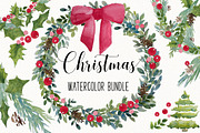 Christmas watercolor clip art BUNDLE, an Illustration by DailyMiracleDigitals,LLC (Thumbnail 1 of 11)