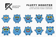 Blue Fluffy Monster, a Solid Icon by Akatype Studio (Thumbnail 1 of 3)