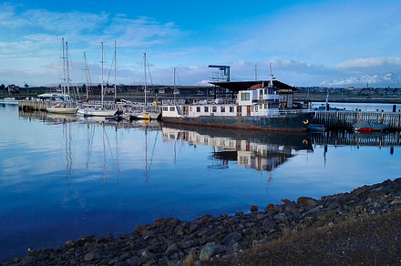 Ushuaia port morning scene, argentina, a Transportation Photo by DanFLCreativo