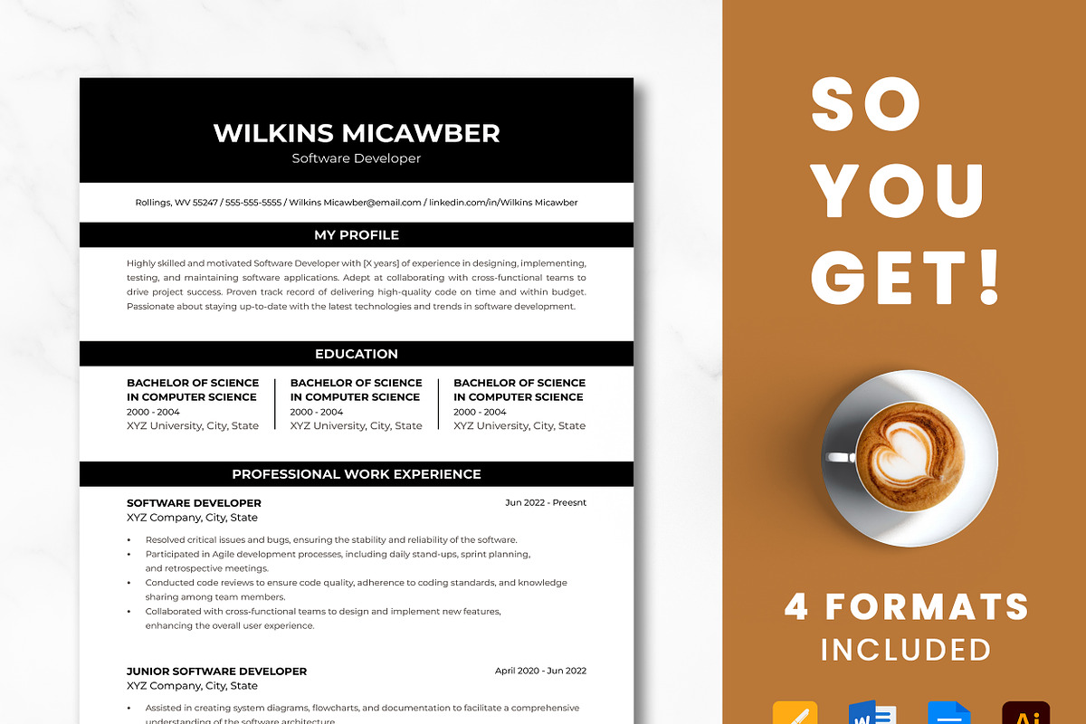 Software Developer Resume Template, a Resume Template by ResumeInventor (Photo 8 of 9)