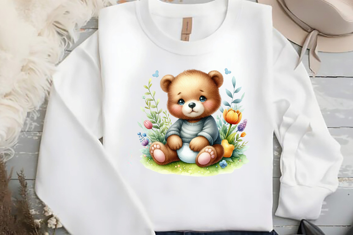 Watercolor Baby Bear Clipart, an Illustration by DreamCafeArt (Photo 6 of 6)