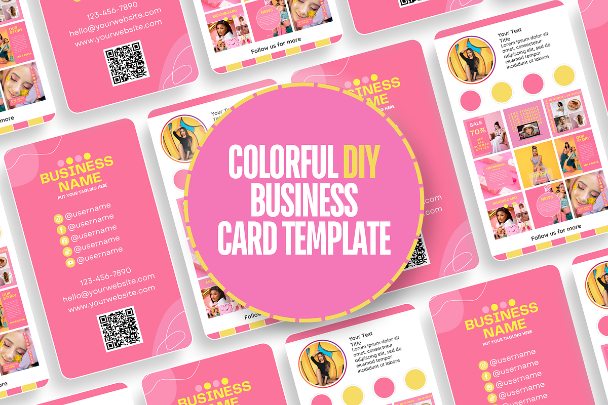 Business Card Template - Colorful, a Business Card Template by SunshineStudioBoutique (Photo 2 of 9)