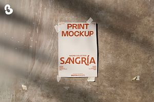Taped Poster Mockup PSD, an Advertising Mockup by Bruto Mockups