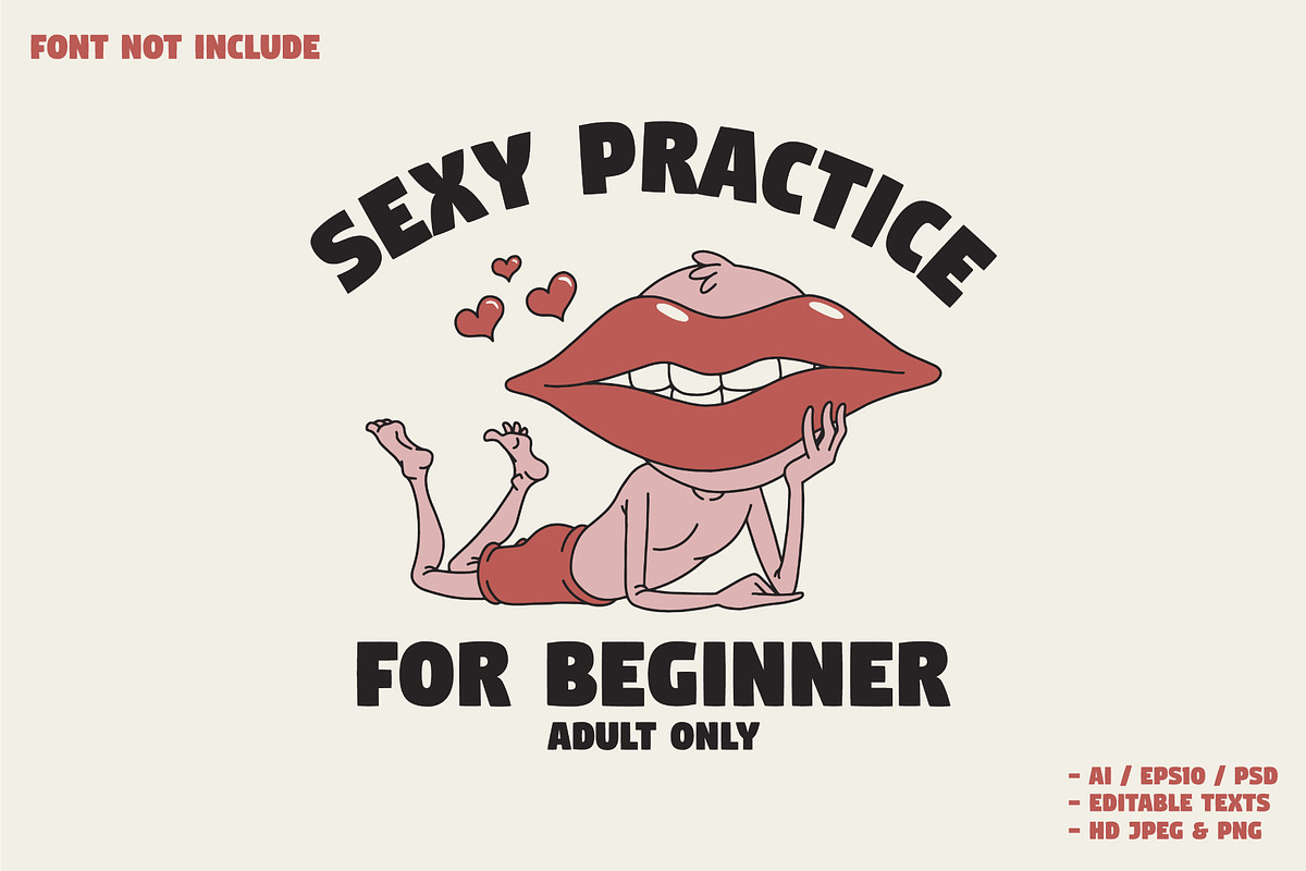 sexy big lips retro cartoon mascot, a Branding & Logo Template by Judsart