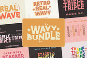Wavy Stacked Bundle- Retro Font, a Serif Font by MaxArt Foundry (Thumbnail 1 of 14)