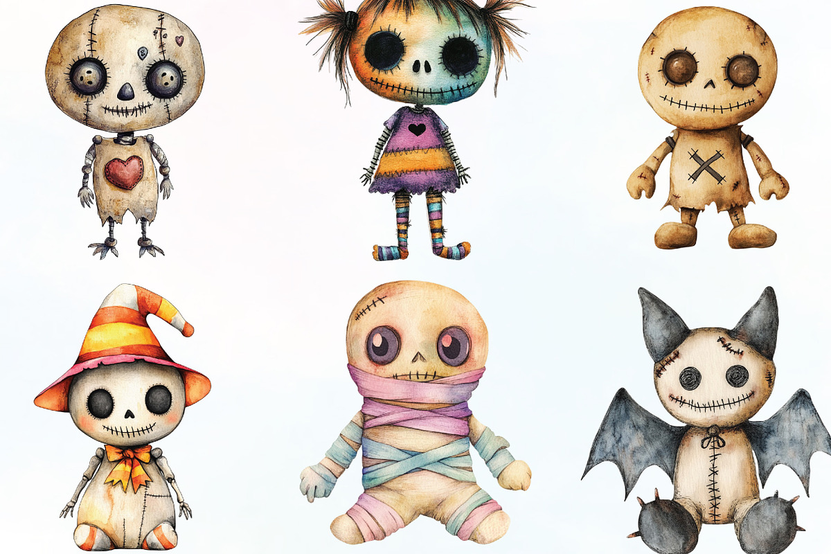 Halloween Voodoo Doll Clipart, an Illustration by CraftArtStudio (Photo 2 of 6)
