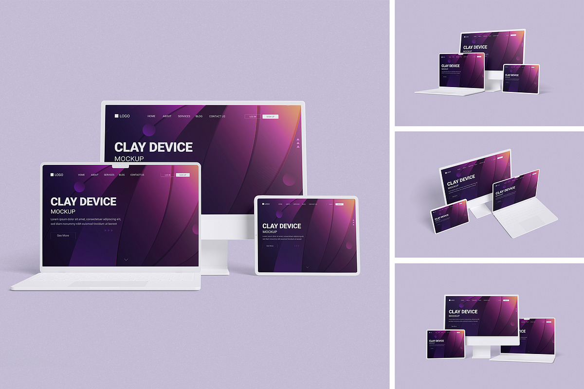Clay Device Mockup, a Wearable Device Mockup by HanaSaka_Studio (Photo 1 of 5)