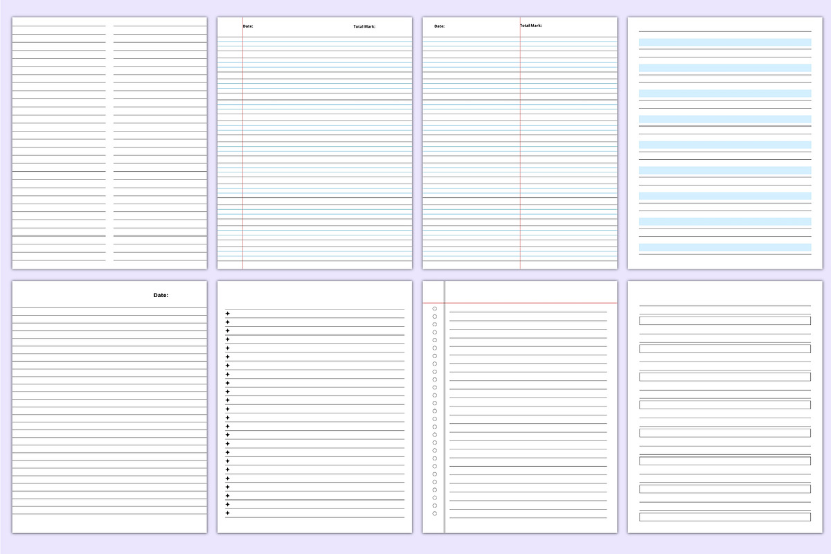 Ultimate Notebook Paper Bundle Canva, a Stationery Template by Mustafiz (Photo 2 of 9)
