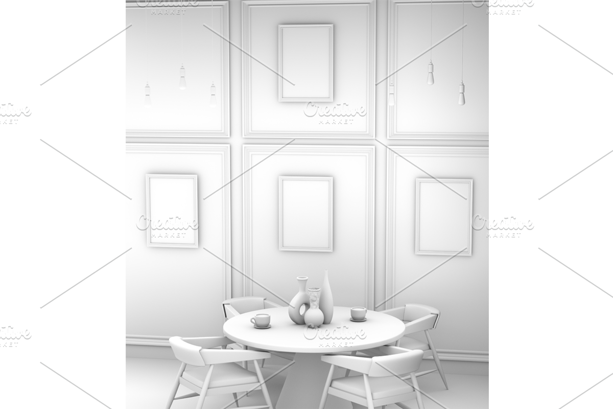 Mock up 3d interior of the cafe, a Print Template by Larser (Photo 2 of 2)